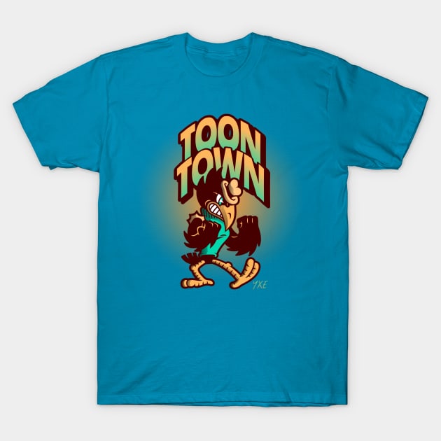Toon Town Brawl Crow Showdown T-Shirt by Stooned in Stoon
